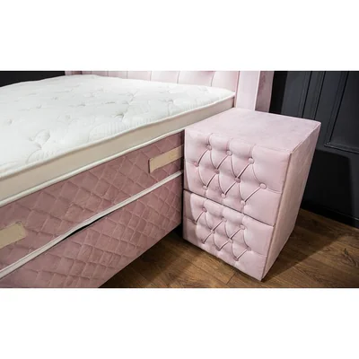 noptiera visco lux roz 41x44x60 cm tapitata stofa design modern