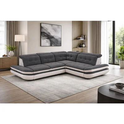 Coltar extensibil Strategos Mare, functie sertar si tetiere rabatabile, cadru lemn si poliuretan, 316x264 cm, diverse culori