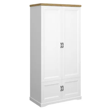 Dulap Haine RIVA SZF 4D, Alb cu Top Natur, 4 Usi, Inaltime 212 cm