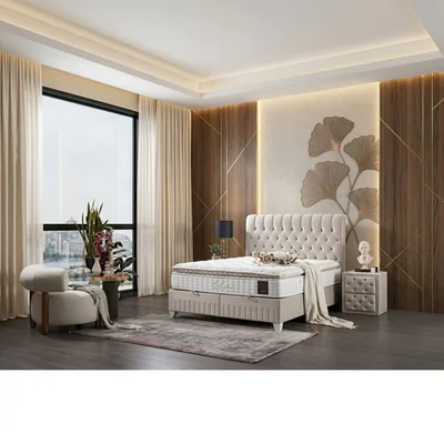 pat cu saltea gratis lexus bej 140x200 cm lada depozitare topper integrat structura metal lemn pal tapiterie stofa premium