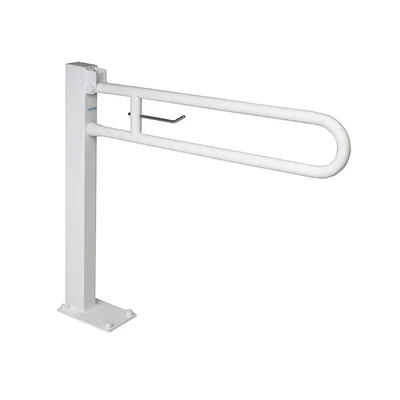 Bara suport ajutatoare stativa rabatabila cu suport hartie igienica, 85 cm, alb, Thermomat