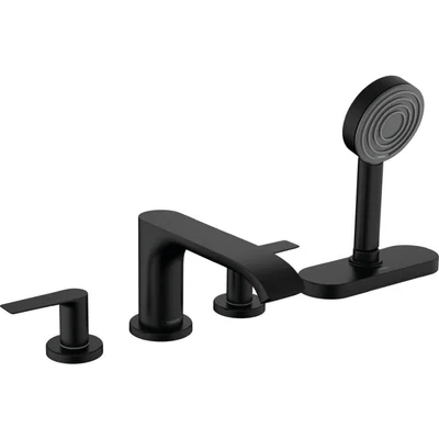 baterie cada culoare negru mat cu 4 orificii si sbox hansgrohe vivenis