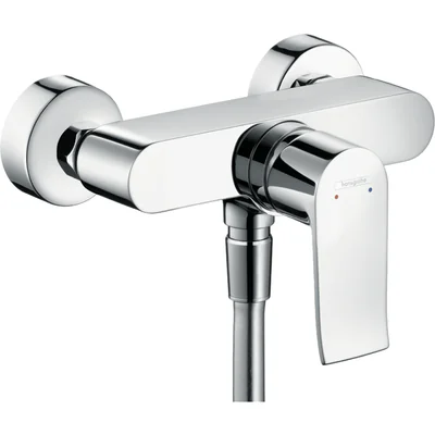 baterie dus crom montaj pe perete hansgrohe metris