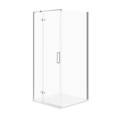 Cabina de dus patrata 90x90 cm Cersanit Jota, crom cu usa batanta stanga