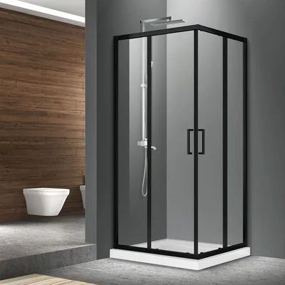 cabina dus patrata neagra 90x90 cm mediterraneo hector 2