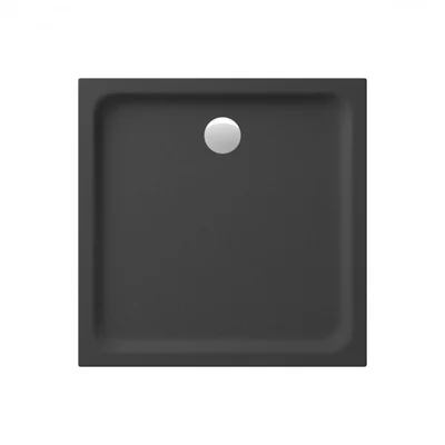 cadita de dus patrata acril slim negru mat 90x90x4 cm cersanit tako