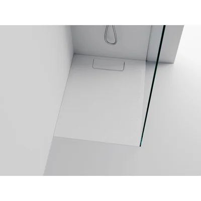 Cadita dus compozit Marmite Bilbao 90x70 cm, dreptunghiulara, alb mat