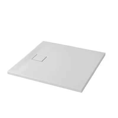 cadita dus patrata alb mat 90x90 cm cersanit tako slim cu sifon inclus