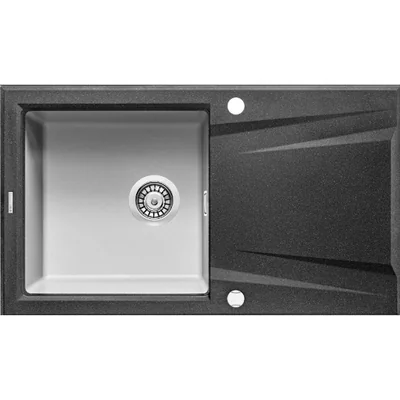 chiuveta bucatarie hibrid din granit culoare grafit gri deante prime