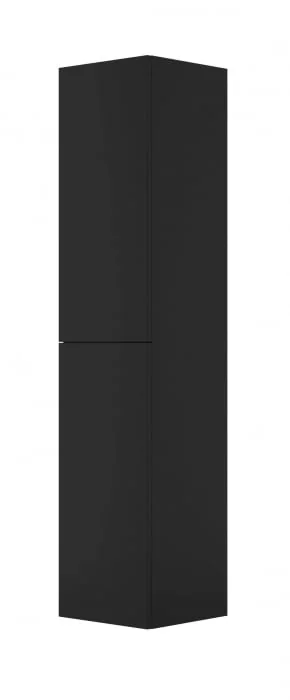 Dulap de baie suspendat, coloana, cu doua usi, 160 cm, negru, MDF, Deante Prizma