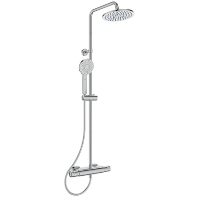 coloana de dus cu baterie termostatata si etajera ideal standard ceratherm t50 crom lucios