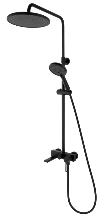 Coloana dus cu baterie cada dus si bara dus reglabila, nergu mat, ZAFFIRO