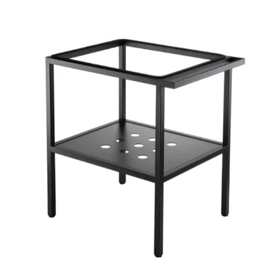 Cadru metalic negru cu port prosop, pentru lavoar baie 50 cm, Deante
