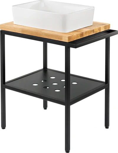 consola sustinere cu blat stejar si lavoar inclus 600x500x140 mm deante hiacynt