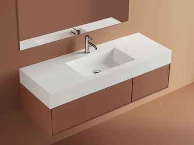Lavoar compozit 1210 x 460 mm incastrat sau suspendat, dreptunghiular, Foglia Cube