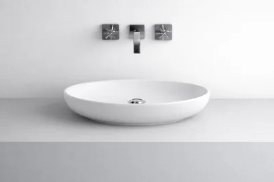 Lavoar din compozit incastrat, 50 x 37 cm, alb lucios, dreptunghiular, Foglia Osanna