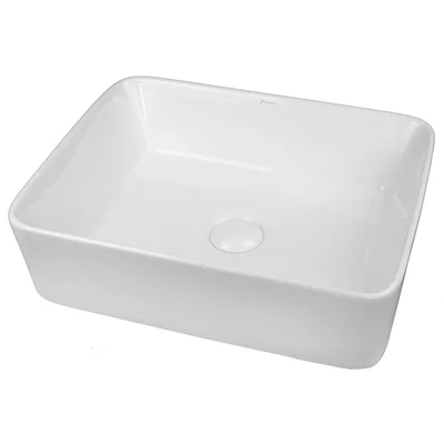 lavoar pe blat alb lucios 48 cm dreptunghiular fluminia ares