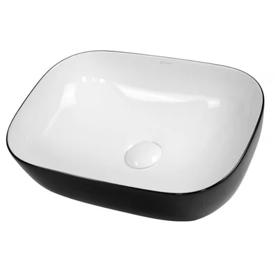 lavoar pe blat alb negru lucios 46 cm fluminia crius