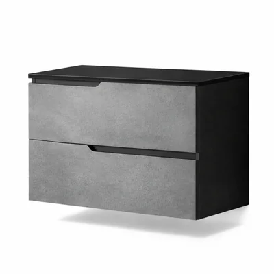 Mobilier cu blat pentru lavoar 80 cm, gri urban, Fluminia Bari