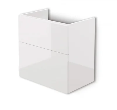 Dulap baie suspendat 60x60x38.5cm pentru lavoar, alb lucios, MDF, Deante Prizma