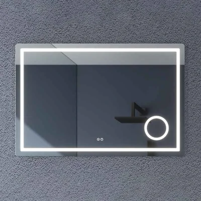 oglinda dreptunghiulara 100 cm cu iluminare led si dezaburire fluminia cleopatra