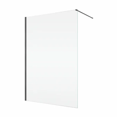 paravan dus sticla walk in 110x200 cm gun metal periat sticla 8 mm ronal easy