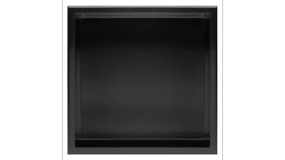 Raft baie incastrat 30x30 cm, negru mat, Rea