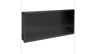 Raft baie incastrat 30x60 cm , negru mat, Rea