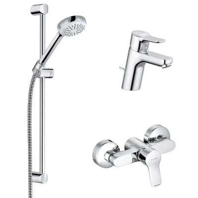 Set baie cu baterie lavoar, baterie dus si set dus Kludi, PureEasy