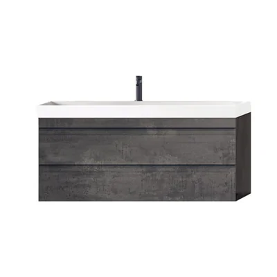 Set dulap baie cu lavoar inclus KolpaSan Naomi 100 cm, gri inchis