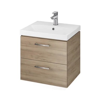 set dulap baie suspendat 50 cm lara nuc cu lavoar inclus cersanit