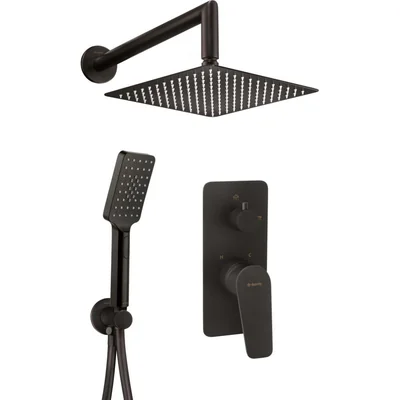 Set dus incastrat negru mat cu palarie patrata Deante, Jasmin