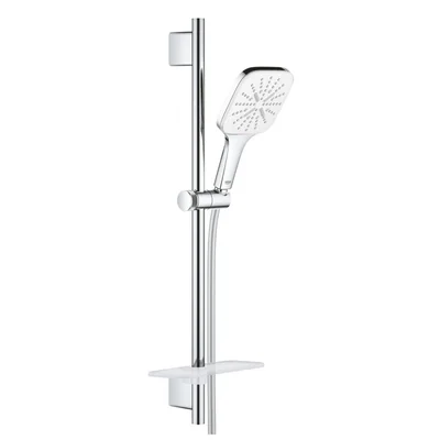 set dus crom cu bara para dus patrata si furtun grohe rainshower smartactive 130
