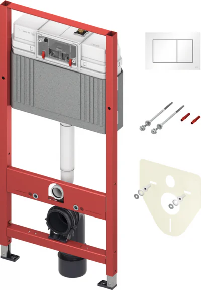 Set rezervor incastrat TECEbase 50x112 cm cu clapeta de actionare alba TECEnow