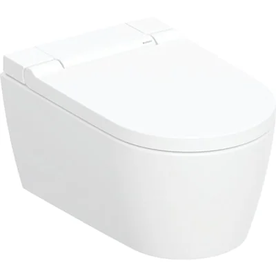Set vas WC cu functie de bideu rimless si capac soft close alb Geberit AquaClean Sela