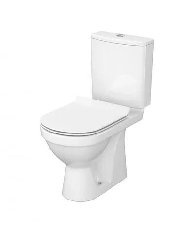 Set vas WC cu rezervor si capac din duroplast slim si soft close, cu alimentare inferioara si evacuare verticala, ZIP SimpleOn Cersanit