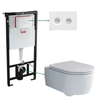 set vas wc rimless cu capac soft close villeroy boch soul rezervor incastrat si clapeta alb crom mat alcadrain m1976 2