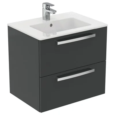 Dulap baie suspendat Ideal Standard Tempo pentru lavoar, 60 cm, gri lucios