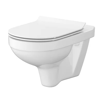 Vas wc suspendat rimless cu capac soft close Cersanit Zip City Slim, alb