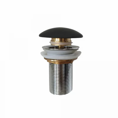 Ventil chiuveta baie click-clack negru mat fara preaplin, Foglia