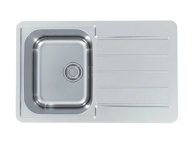 Chiuveta bucatarie inox satin cu picurator, dreapta, Alveus Line Max 80