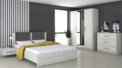 Dormitor Vera Ro, 150x56x205 cm, Stejar Alb k001