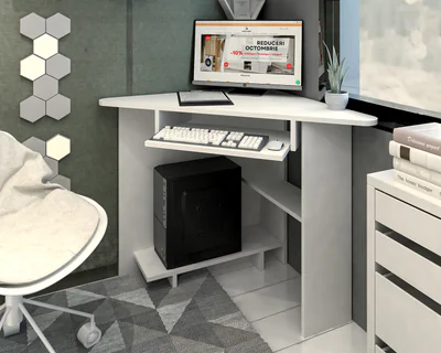 birou pe colt su15 ro 76x76x75 cm alb