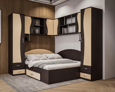 Dormitor Tineret Colt S, Wenge+Mesteacan 187x51 247x200 cm