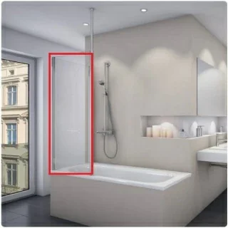 Perete lateral paravan cada SanSwiss Fun FUDTV, 75 x H150 cm