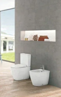 Set PROMO Vas WC Gala Coral pe pardoseala 62x36 cm, rezervor si capac Slim Soft Close