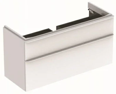 Baza lavoar Geberit Smyle Square 120 x 48 cm cu doua sertare, culoare alb lucios