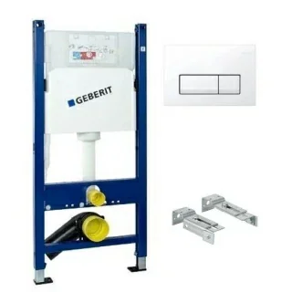 Set PROMO Rezervor cu cadru ingropat Geberit Delta UP100 cu sistem fixare si clapeta alba