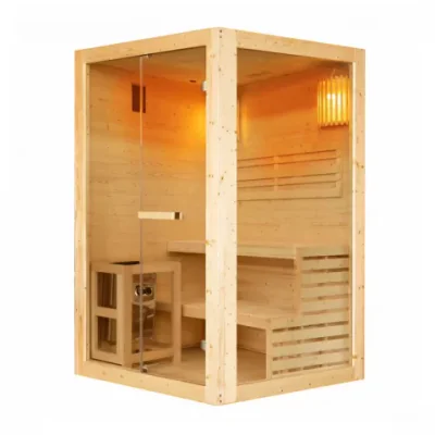 sauna finlandeza sanotechnik panorama natur 2 persoane 130x120x200 cm molid