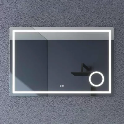 oglinda fluminia cleopatra 100 dreptunghiulara cu iluminare led si lupa cosmetica